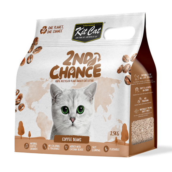 Kit Cat 2nd Chance / Second Chance Coffee Cat Litter (2.5kg x 6 bags)