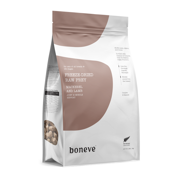 Boneve Freeze-dried Raw Prey Mackerel & Lamb Recipe for Cats All life stages (80g/220g)