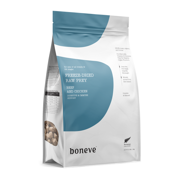 Boneve Freeze-dried Raw Prey Beef & Chicken Recipe for Cats All life stages (80g/220g)