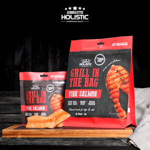 Absolute Holistic Grill In The Bag Natural Dog & Cat Treats - Pink Salmon