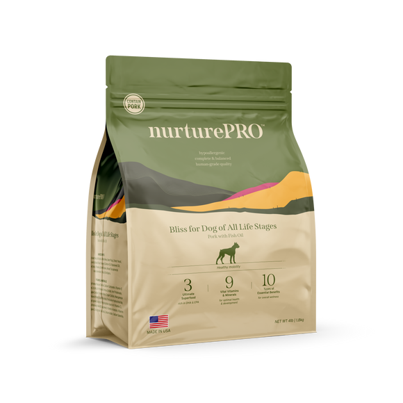 Nurture Pro Bliss for Dogs of All Life Stages Pork with Fish Oil (3 Sizes)