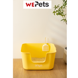 Large size semi closed cat litter box with scoop