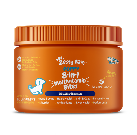 Zesty Paws Puppy 8-in-1 Multifunctional Bites for Puppy, 90 Soft Chews