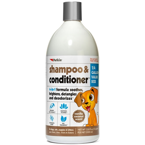PETKIN Shampoo & condtioner  Vanilla Coconut Scent 1L