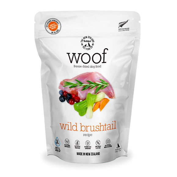 WOOF Wild Brushtail Freeze Dried Raw Dog Food (2 Sizes)