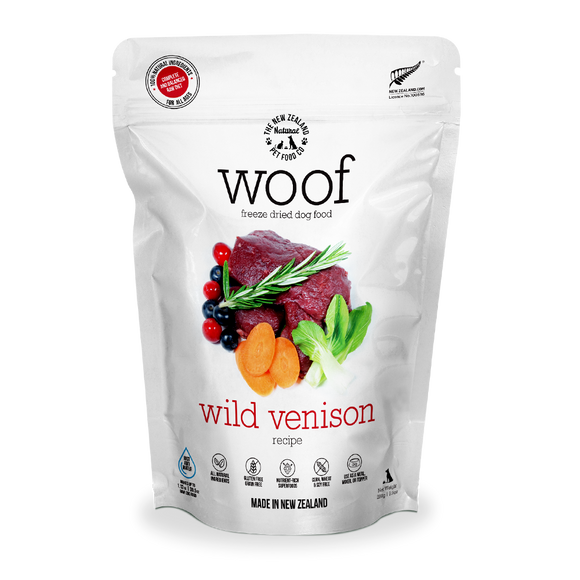 WOOF Wild Venison Freeze Dried Raw Dog Food 280g