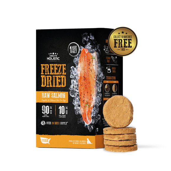 Absolute Holistic Patties Salmon Grain-Free Freeze-Dried Dog Food 14oz
