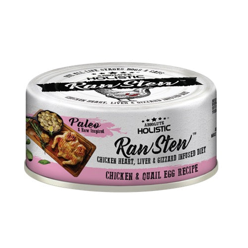 Absolute Holistic Raw Stew Chicken & Quail Egg Canned Food 80g
