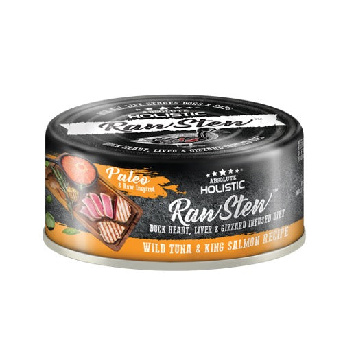 Absolute Holistic Raw Stew Wild Tuna & King Salmon Canned Food 80g