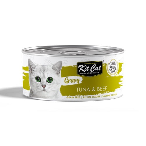 Kit Cat Gravy Tuna & Beef Canned Cat Food 70g