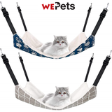 Cat Cage Hammock/ Reversible Breathable with Adjustable Straps and Metal Hooks Hammock Cat Bed