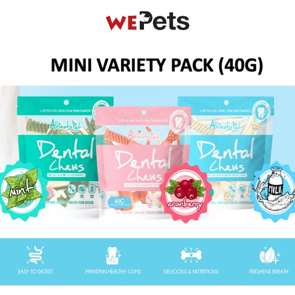 [Bundle of 4] Altimate Pet Dog Dental Chew Natural - mini Variety Pack