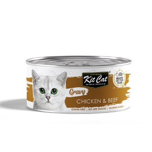 Kit Cat Gravy Chicken & Beef Canned Cat Food 70g