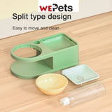 Elevated pet food bowl with water dispenser -Green