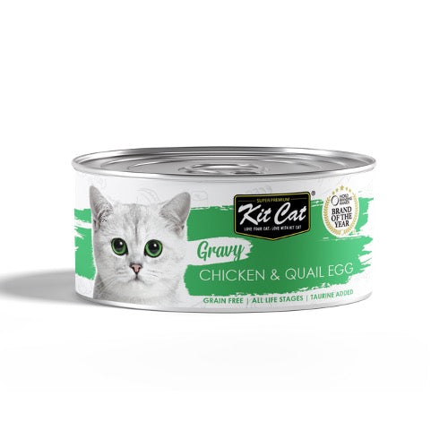 Kit Cat Gravy Chicken & Quail Egg Canned Cat Food 70g