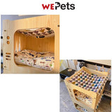 Cat wooden Bed cat stackable bed  with cushion