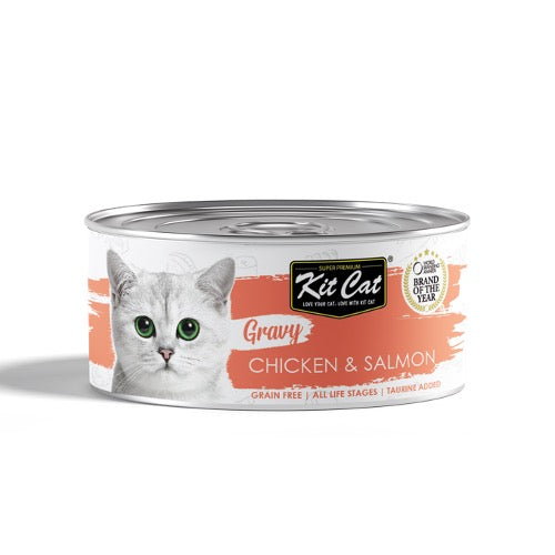 Kit Cat Gravy Chicken & Salmon Canned Cat Food 70g